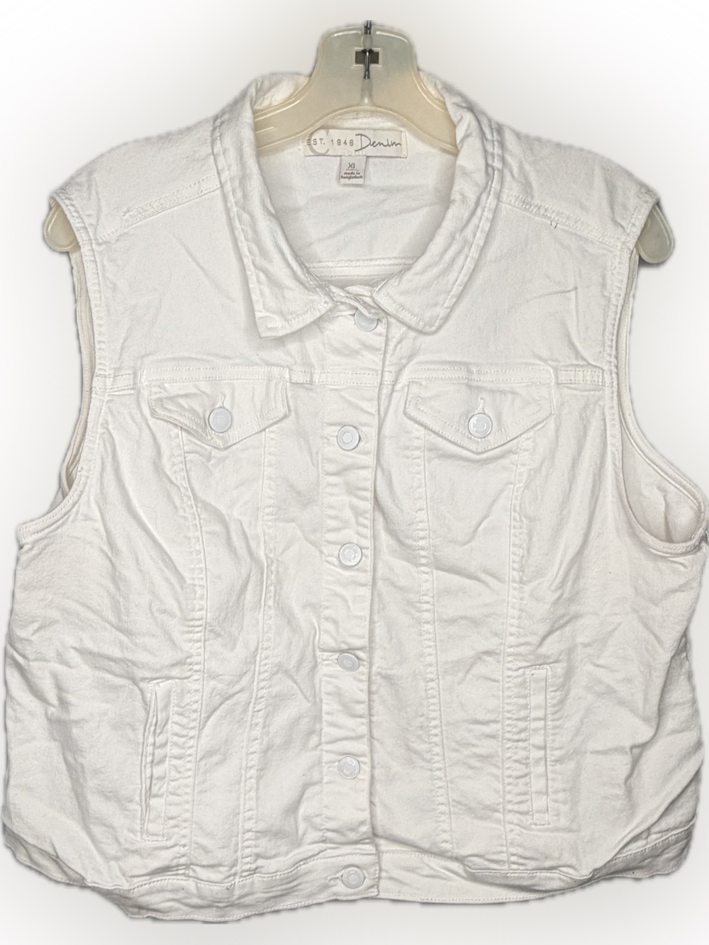 Cato White Denim Vest